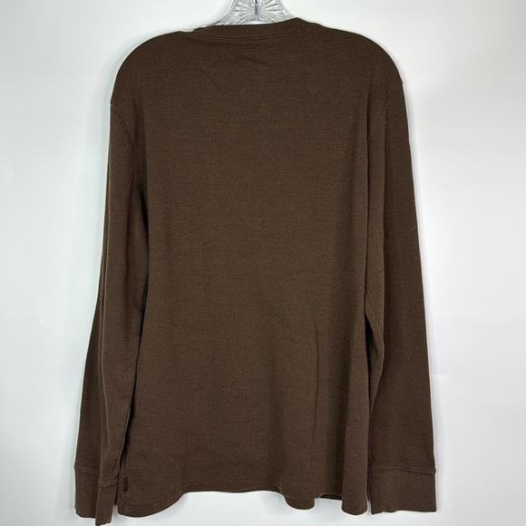 American Eagle Brown Henley Long Sleeve Shirt Size Large - Picture 4 of 8